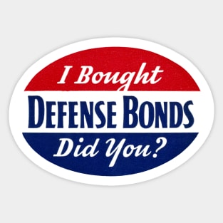 WWII Defense Bonds Sticker